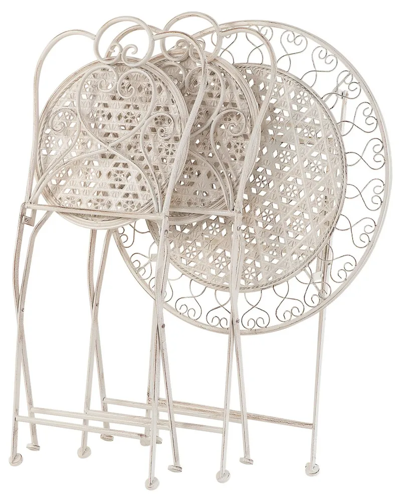 Set 2 Garden Chairs TRIESTE Metal Panna