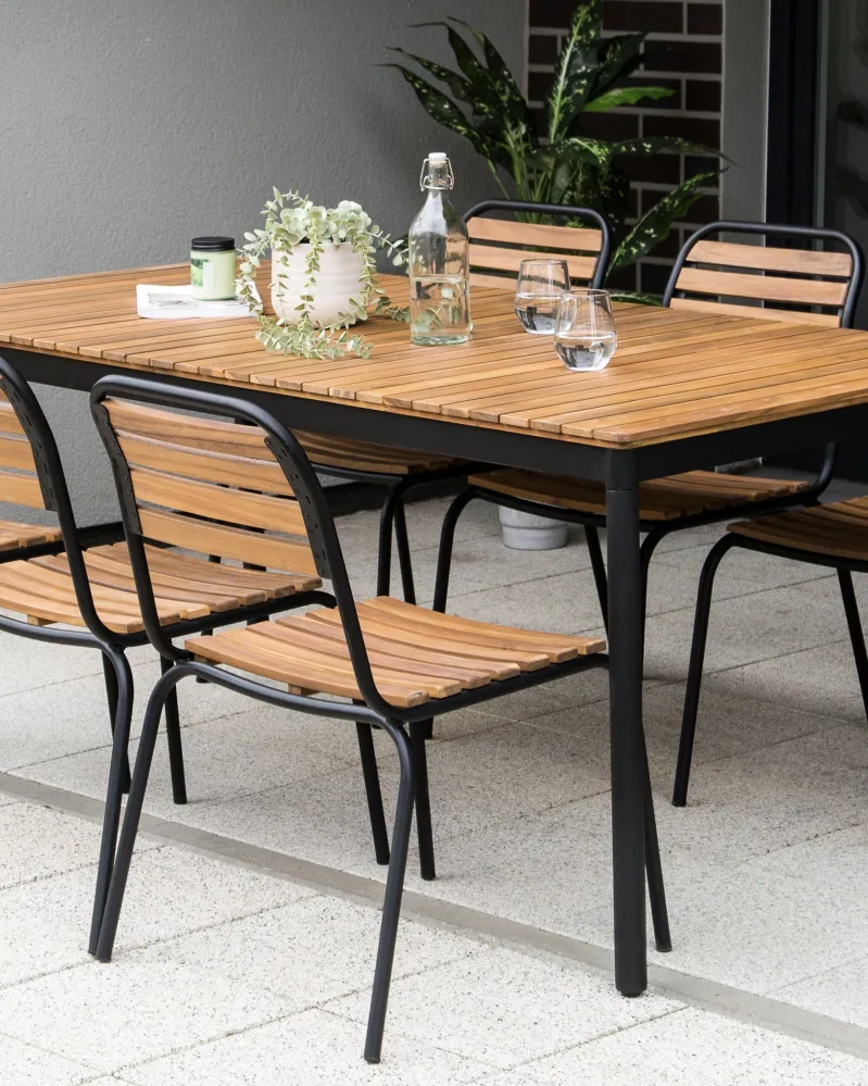 Set 6 Garden Chairs VALLESE Acacia Wood Light Wood