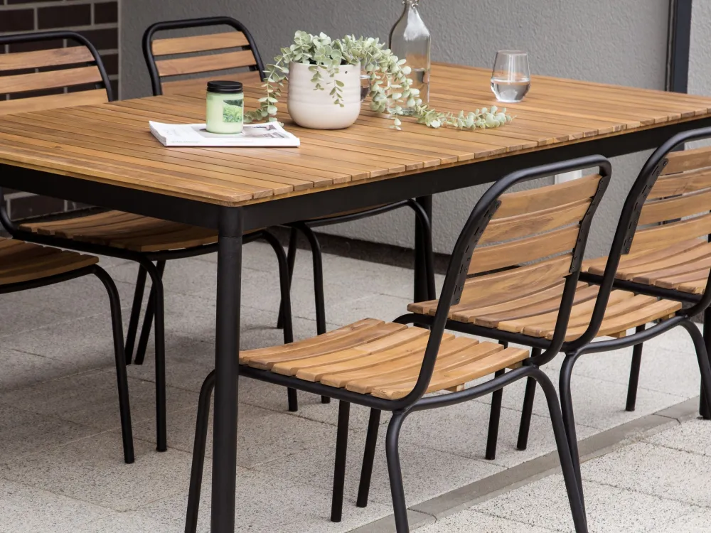 Set 6 Garden Chairs VALLESE Acacia Wood Light Wood