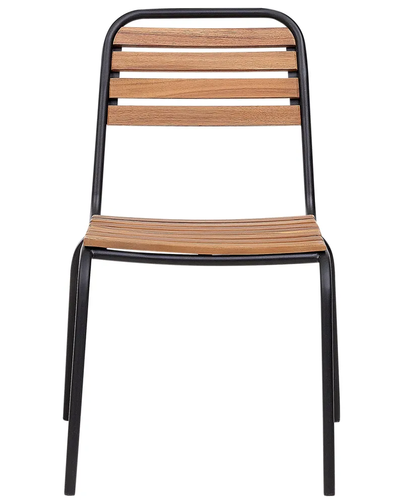 Set 6 Garden Chairs VALLESE Acacia Wood Light Wood