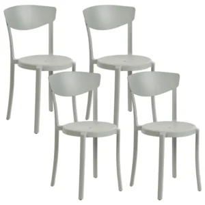 Set 4 Garden Chairs VIESTE Light Grey