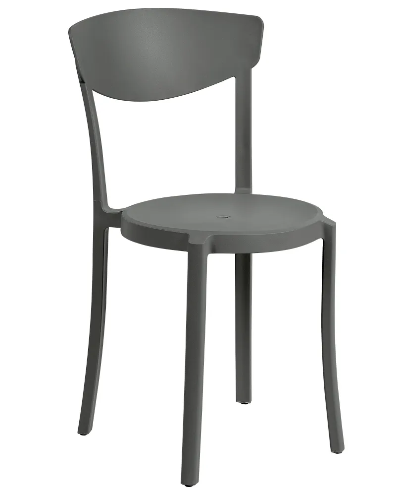 Set 4 Garden Chairs VIESTE Synthetic Material Dark Grey