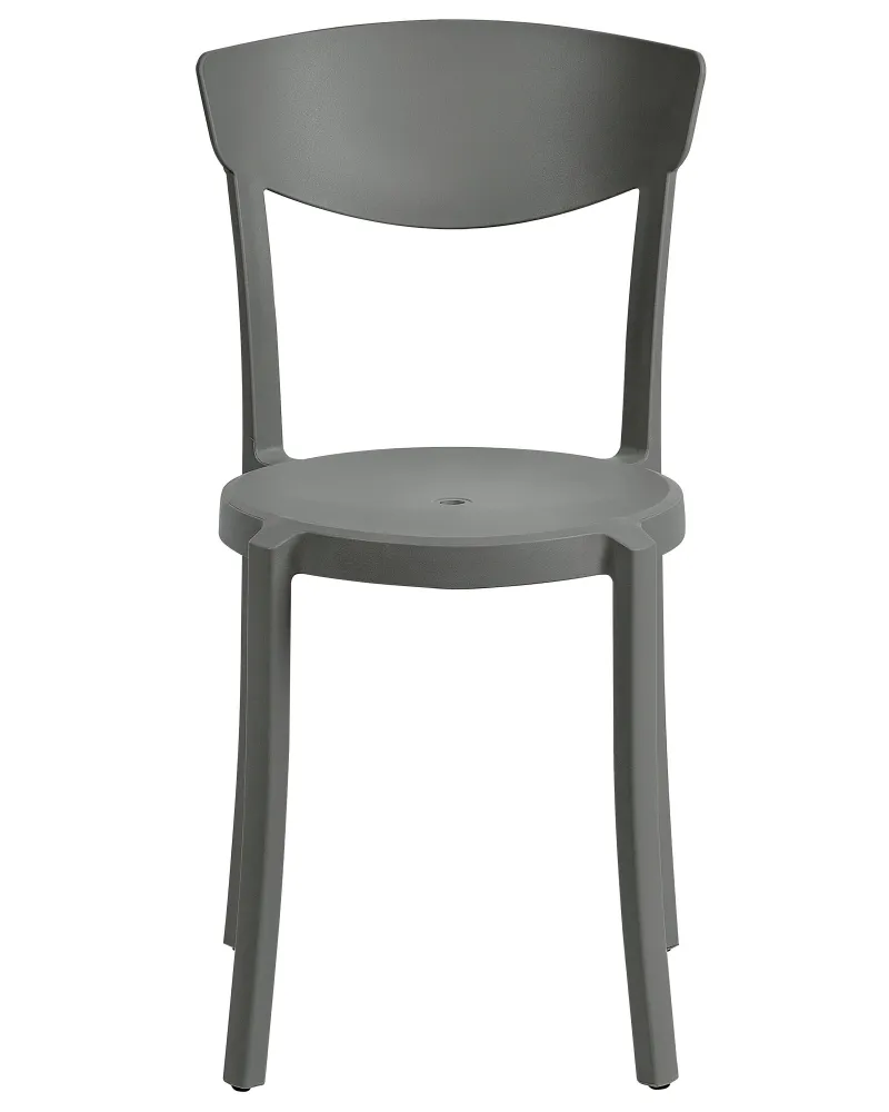 Set 4 Garden Chairs VIESTE Synthetic Material Dark Grey
