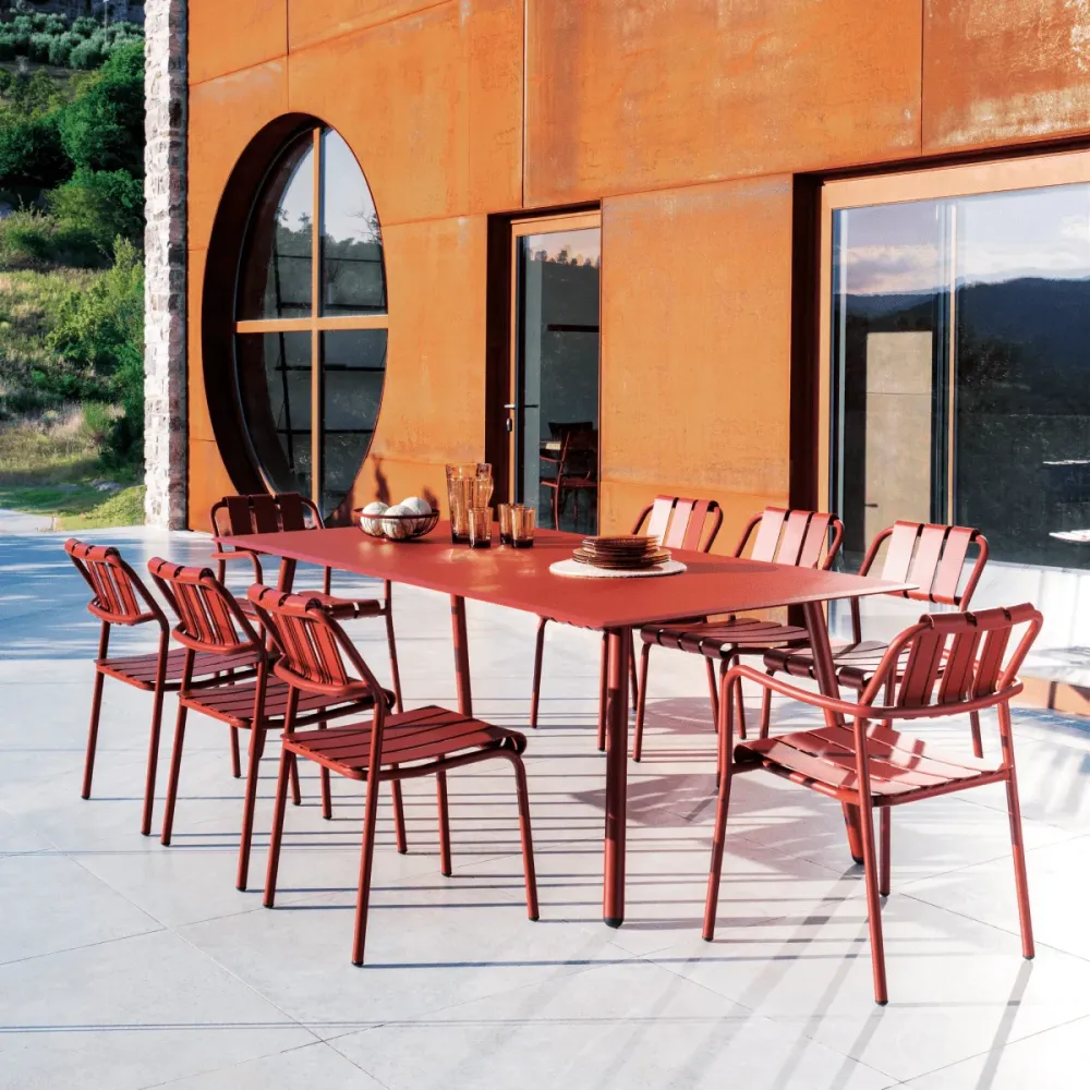 Set di poltrone alluminio "Verdea" da giardino impilabili cm 50x58 83h