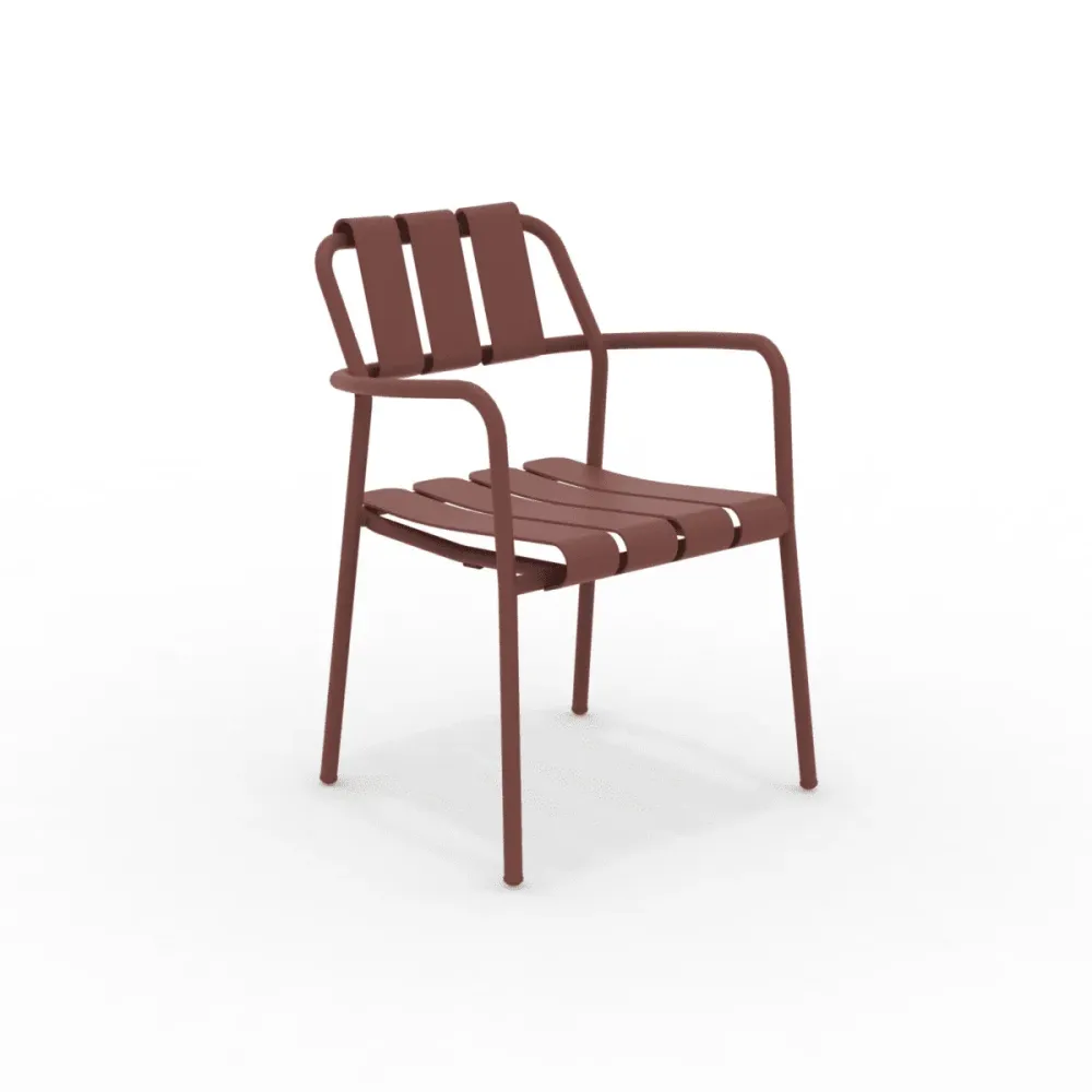 Set di poltrone alluminio "Verdea" da giardino impilabili cm 50x58 83h