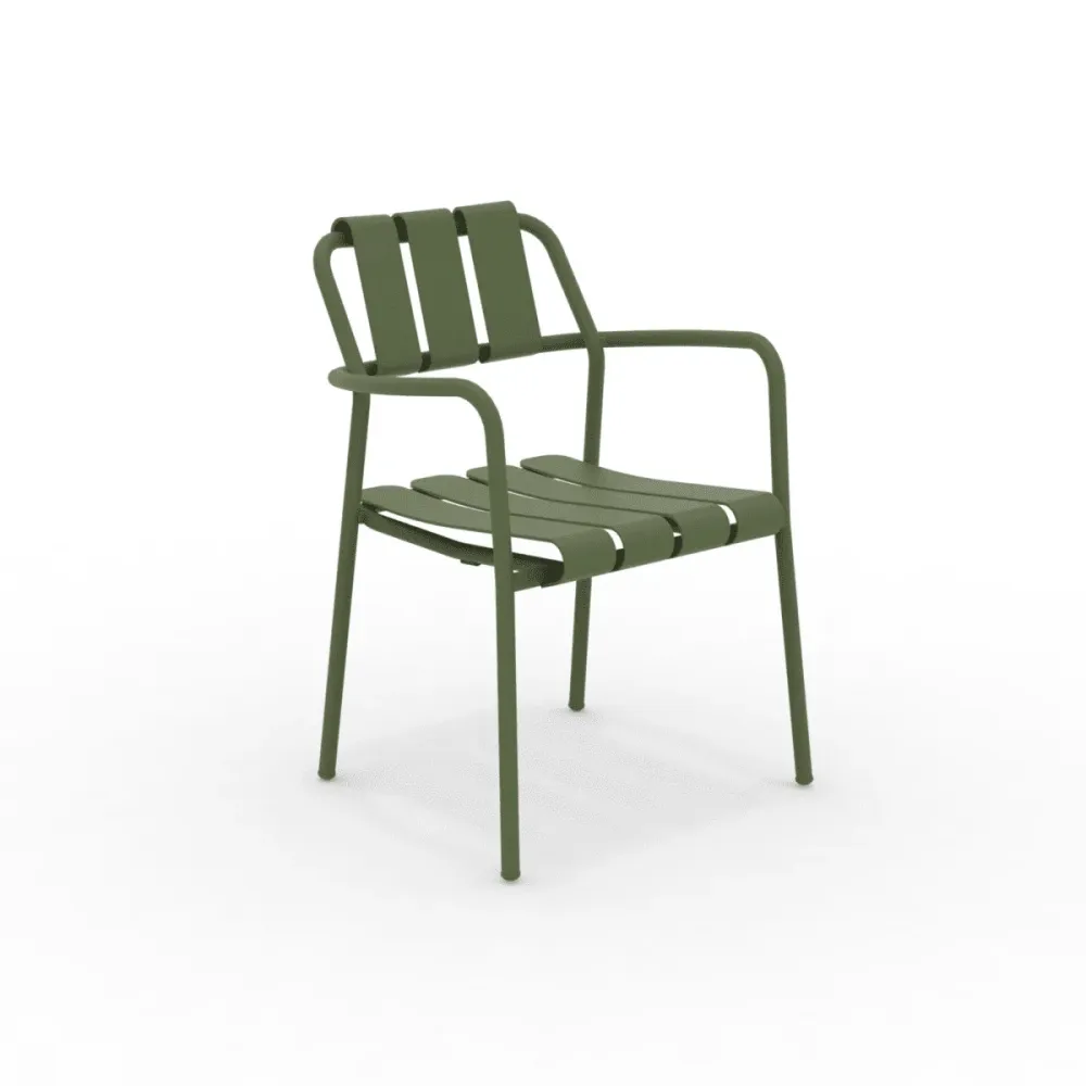 Set di poltrone alluminio "Verdea" da giardino impilabili cm 50x58 83h