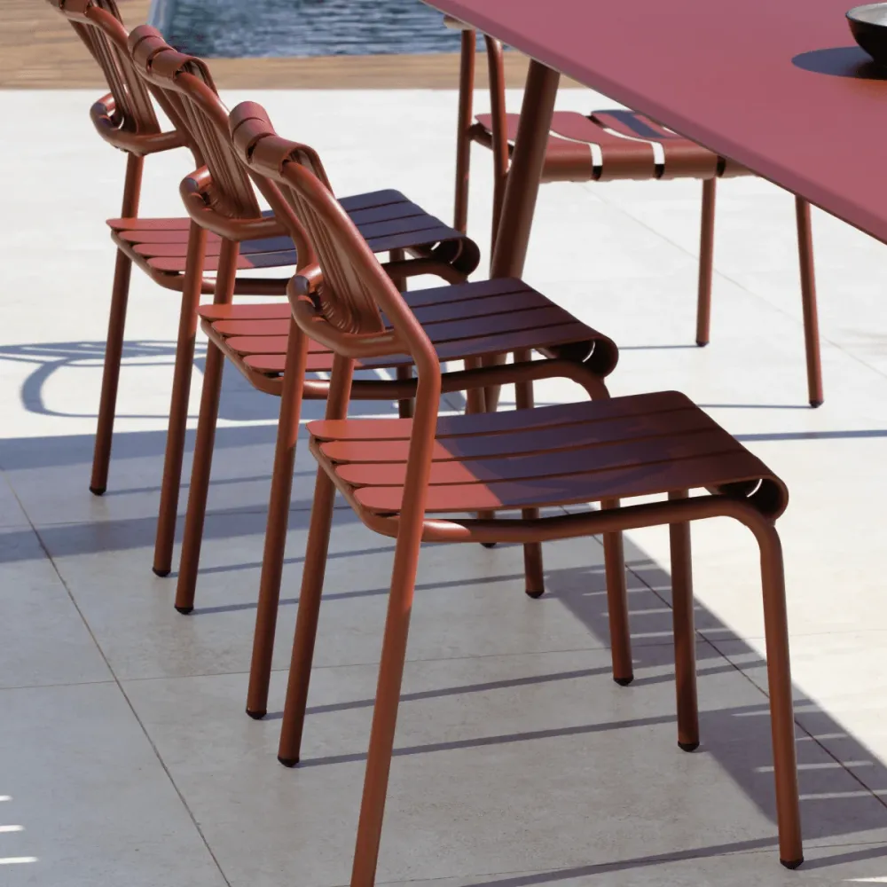 Set di sedie alluminio "Verdea" da giardino impilabili cm 50x58 83h
