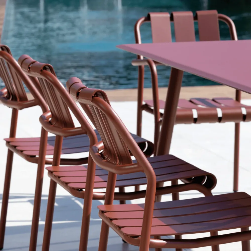 Set di sedie alluminio "Verdea" da giardino impilabili cm 50x58 83h