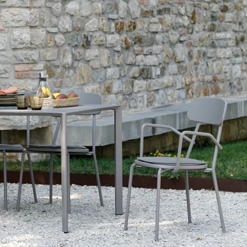 Set di sedie "Fox" da giardino metallo verniciato impilabili cm 53x53 84h
