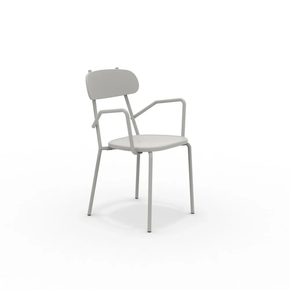 Set di sedie "Fox" da giardino metallo verniciato impilabili cm 53x53 84h