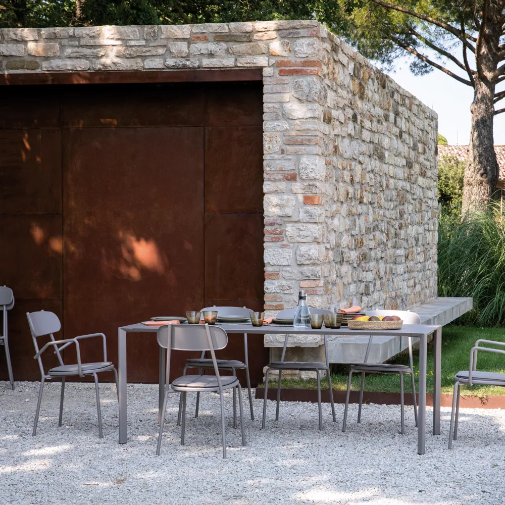 Set di sedie "Fox" da giardino metallo verniciato impilabili cm 53x53 84h