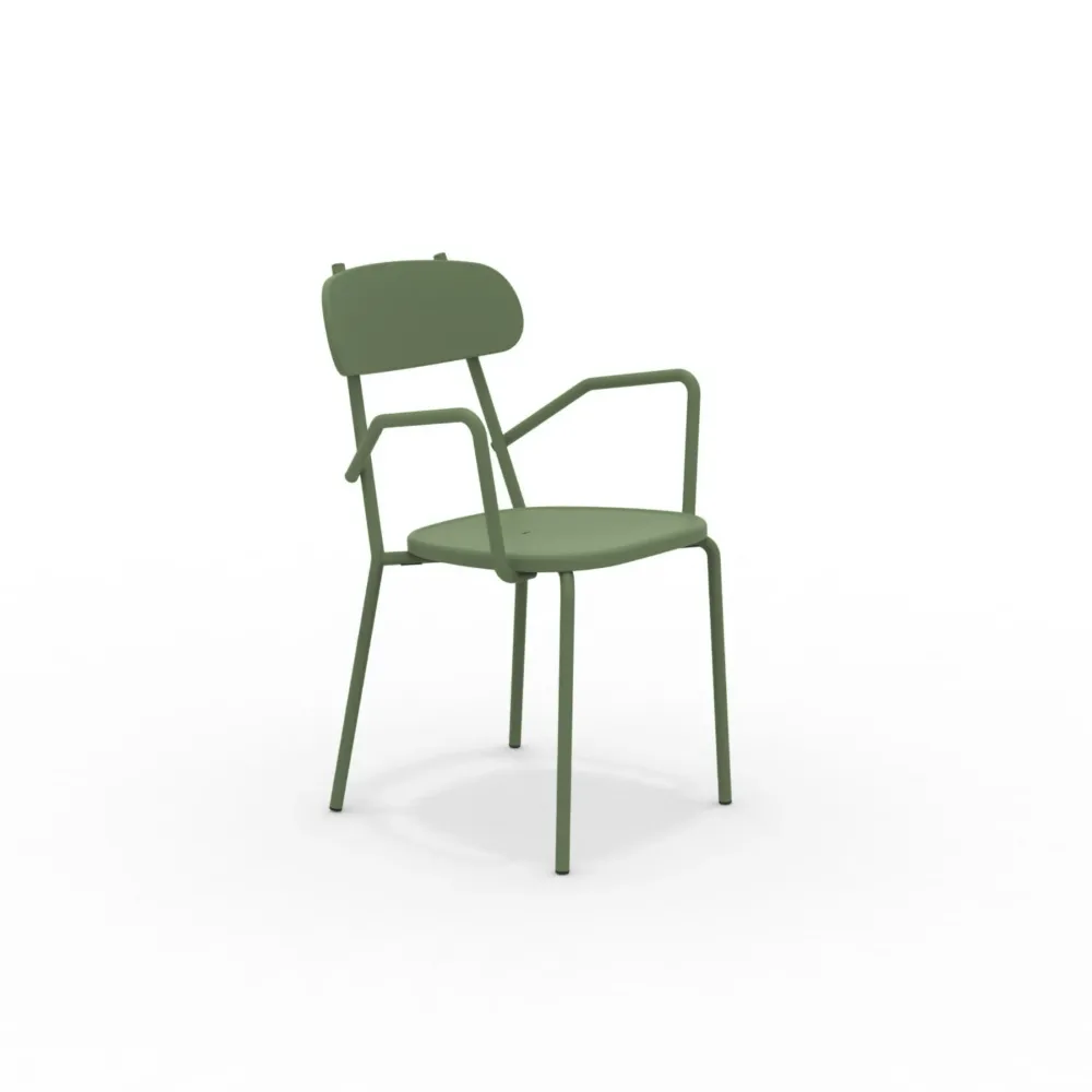 Set di sedie "Fox" da giardino metallo verniciato impilabili cm 53x53 84h