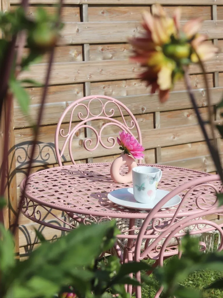 Set di 2 sedie da giardino ALBINIA Metallo Rosa