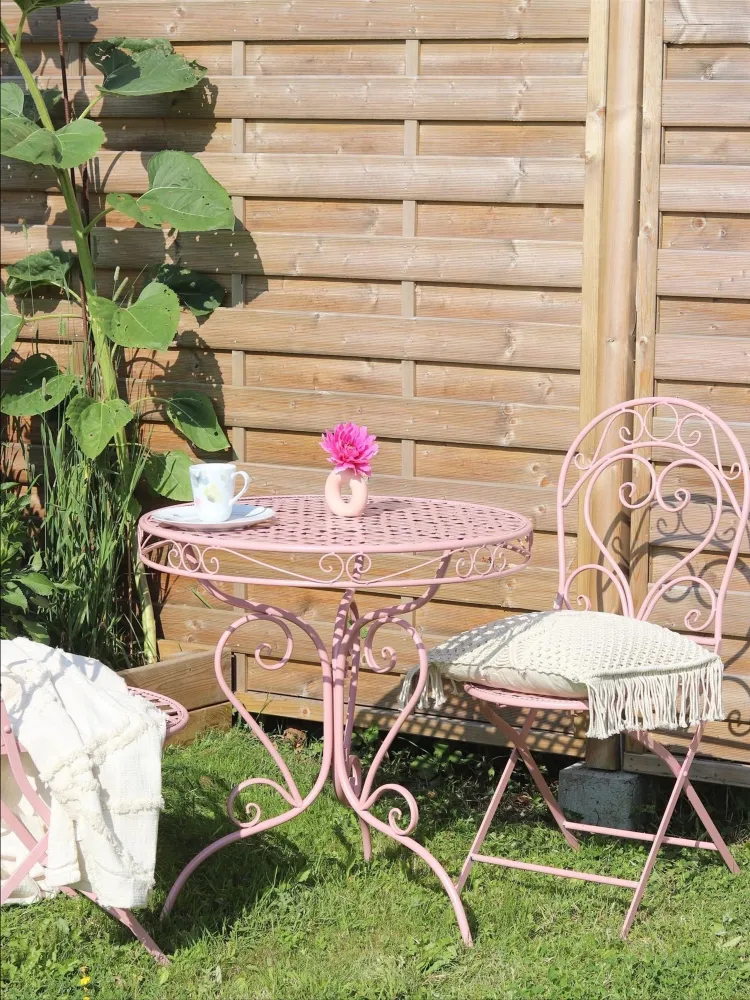 Set di 2 sedie da giardino ALBINIA Metallo Rosa