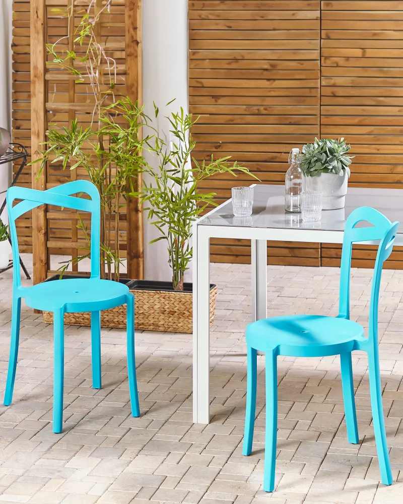 Set di 2 sedie da giardino CAMOGLI Materiale sintetico Turchese