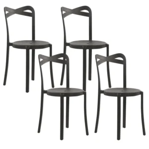 Set di 4 sedie da giardino CAMOGLI Materiale sintetico Nero