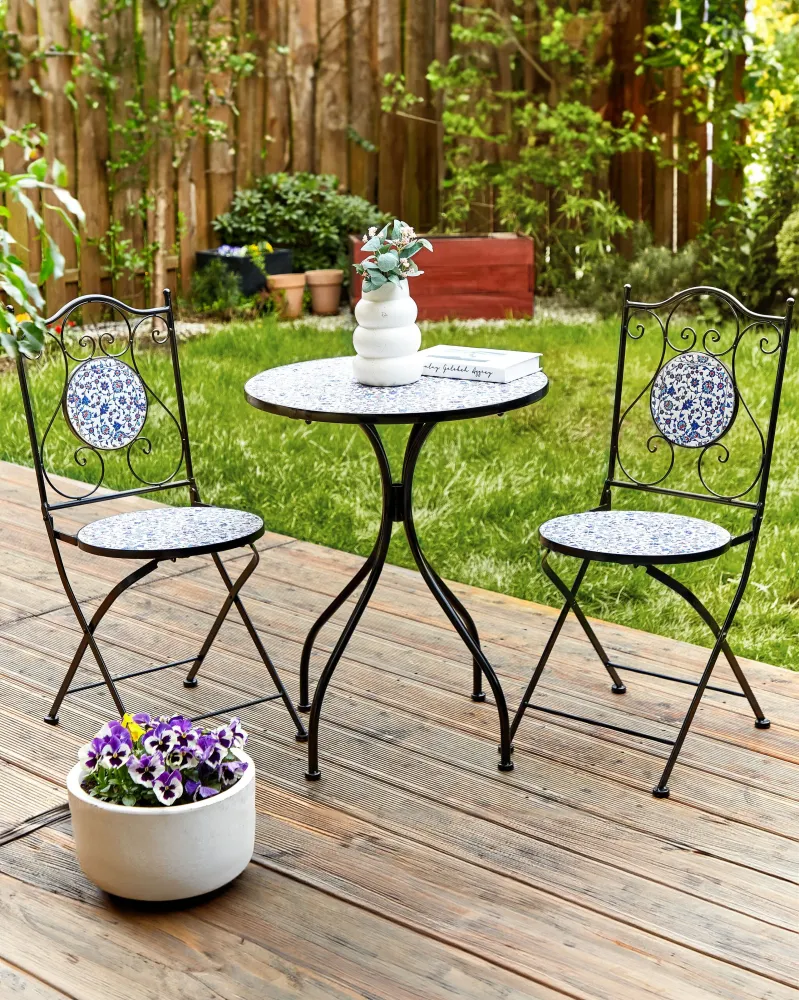 Set di 2 sedie da giardino CAMPRENA Metallo Nero
