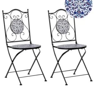 Set di 2 sedie da giardino CAMPRENA Metallo Nero
