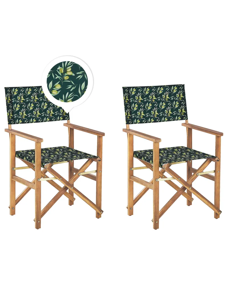 Set di 2 sedie da giardino CINE Legno d'acacia Verde fosco