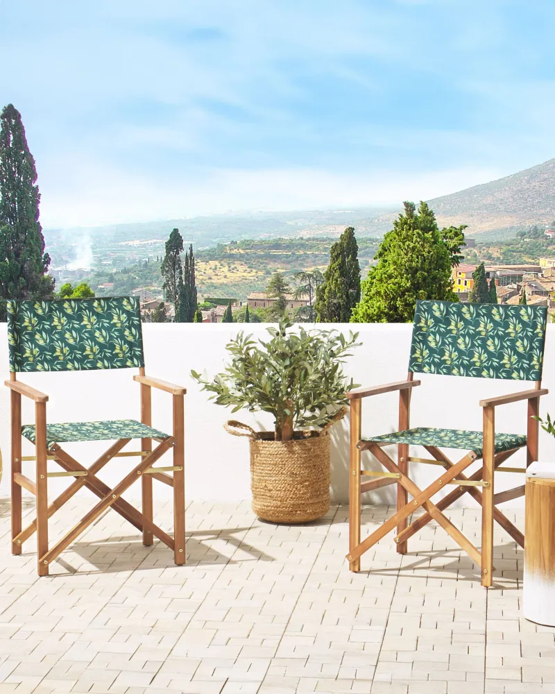 Set di 2 sedie da giardino CINE Legno d'acacia Verde fosco