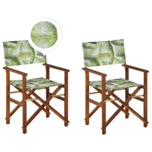 Set di 2 sedie da giardino CINE Legno d'acacia Verde trasparente