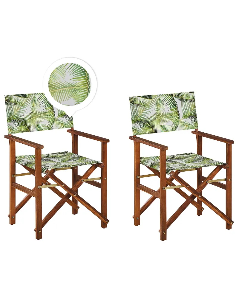 Set di 2 sedie da giardino CINE Legno d'acacia Verde trasparente