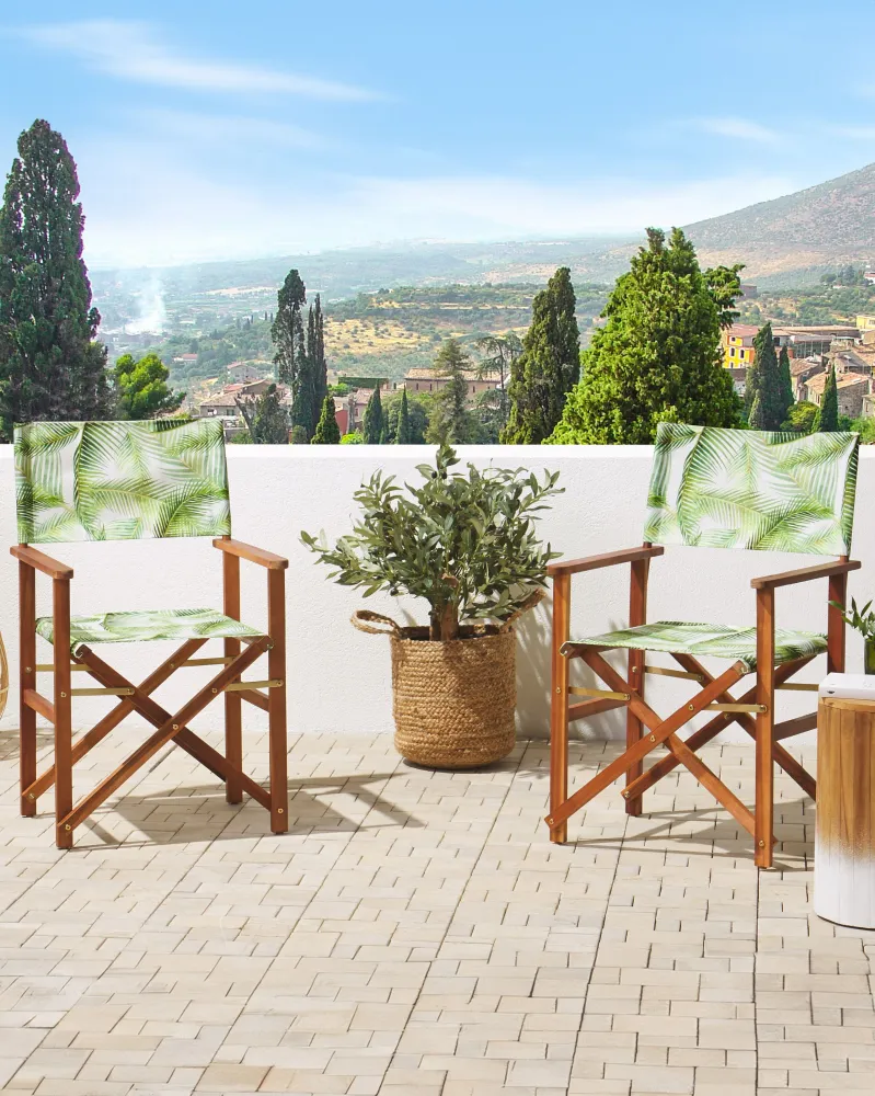 Set di 2 sedie da giardino CINE Legno d'acacia Verde trasparente