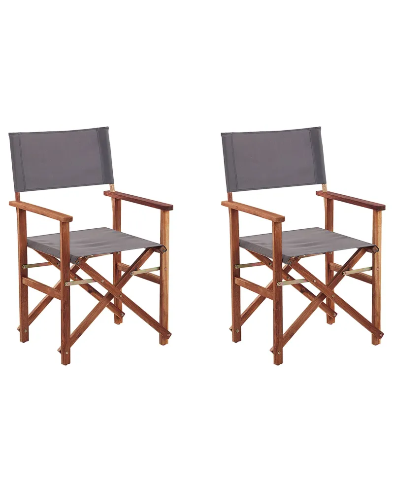 Set di 2 sedie da giardino CINE Legno d'acacia Grigio