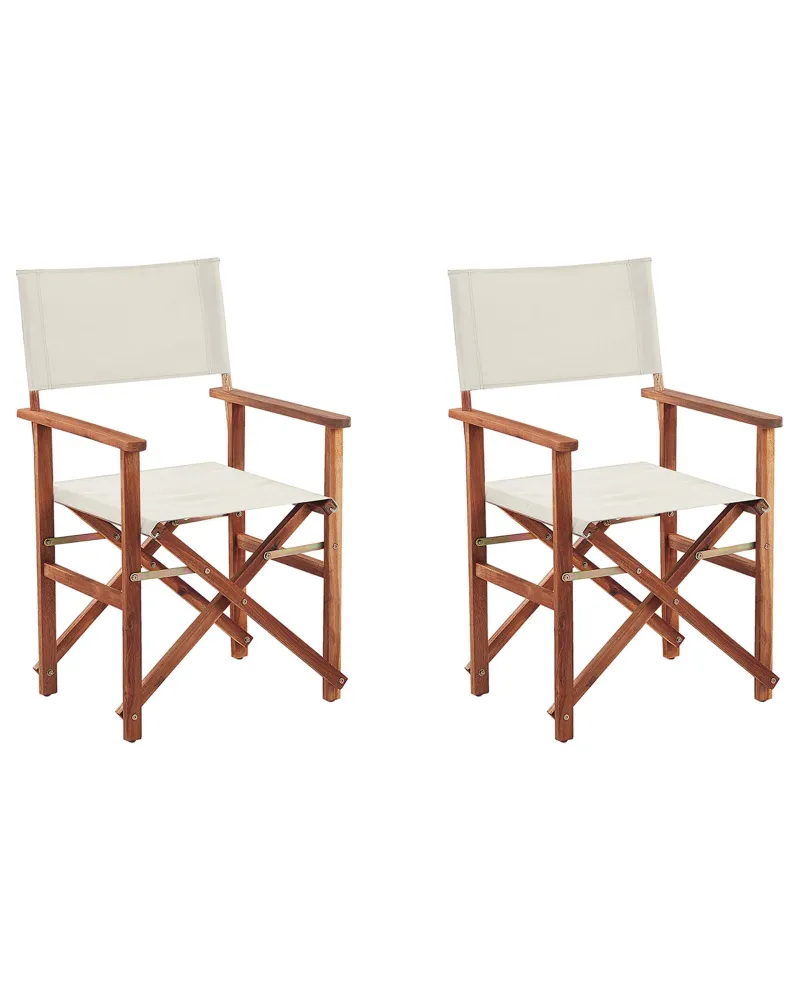Set di 2 sedie da giardino CINE Legno d'acacia Bianco sudicio