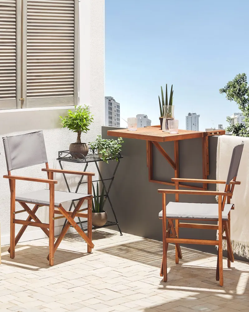 Set di 2 sedie da giardino CINE Legno d'acacia Grigio