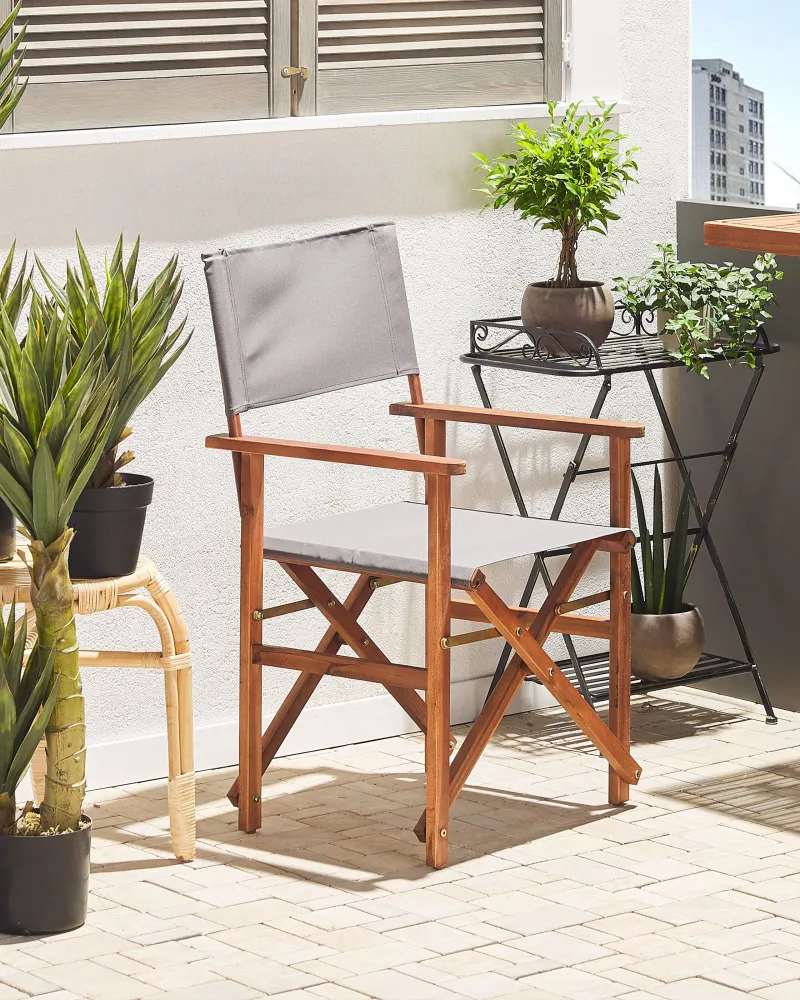 Set di 2 sedie da giardino CINE Legno d'acacia Grigio