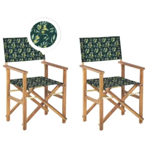 Set di 2 sedie da giardino CINE Legno d'acacia Verde tenebroso