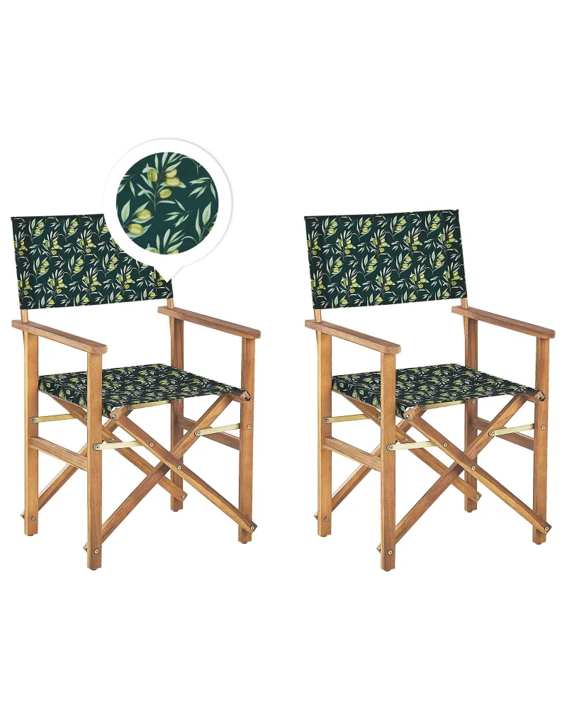 Set di 2 sedie da giardino CINE Legno d'acacia Verde tenebroso