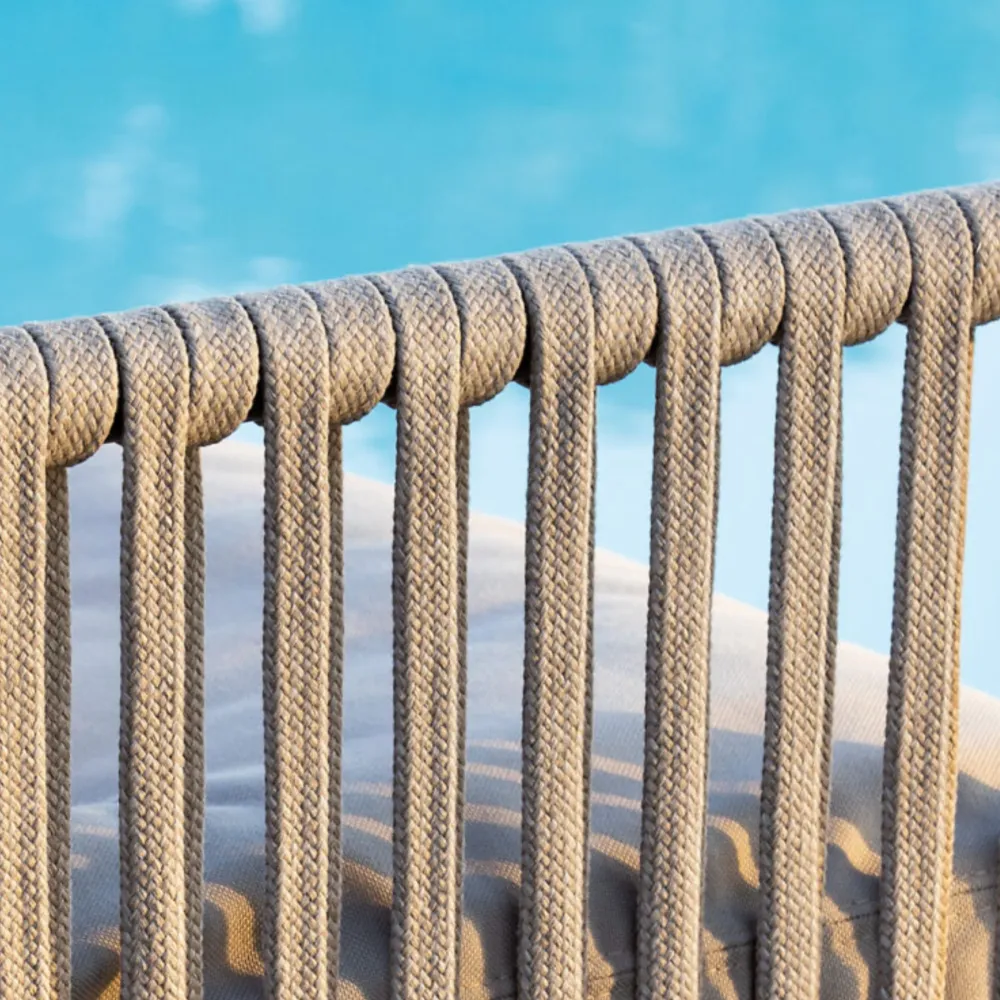 Set di sedie da giardino con schienale e seduta corda "Key West" impilabile cm 62x53,5 80h
