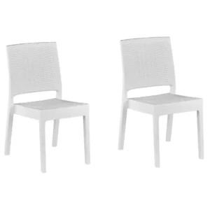 Set di 2 sedie da giardino FOSSANO Materiale sintetico Bianco