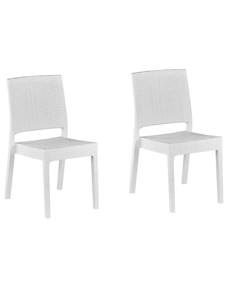 Set di 2 sedie da giardino FOSSANO Materiale sintetico Bianco