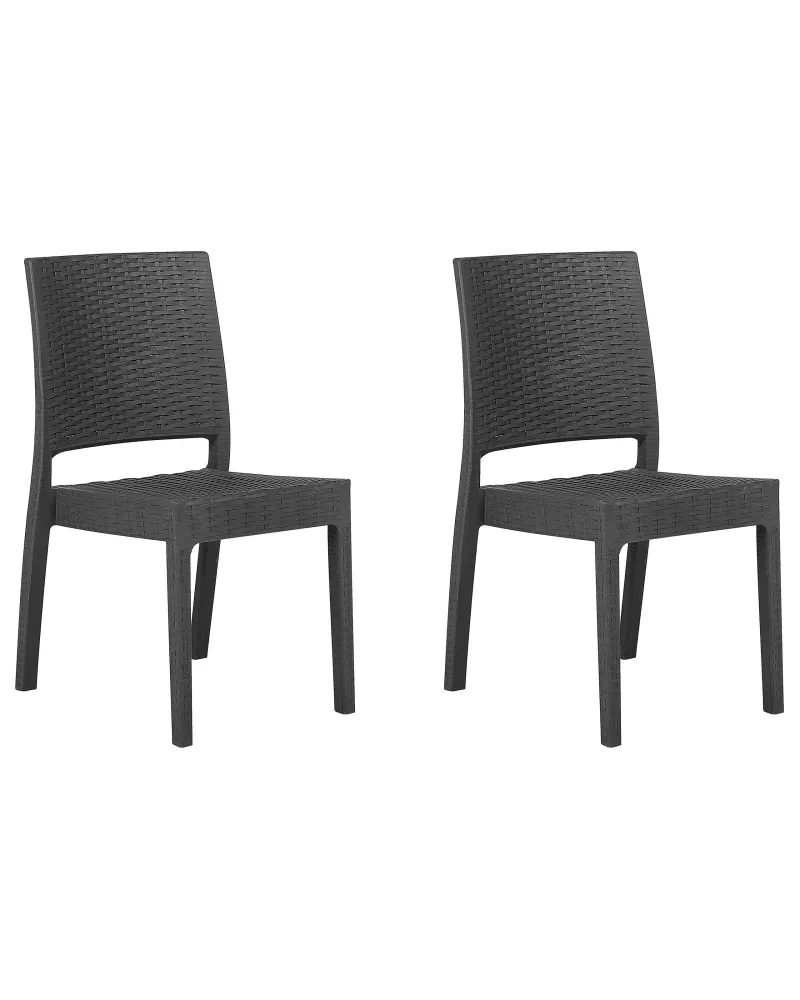 Set di 2 sedie da giardino FOSSANO Materiale sintetico Grigio grafite