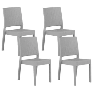 Set di 4 sedie da giardino FOSSANO Materiale sintetico Grigio distinto