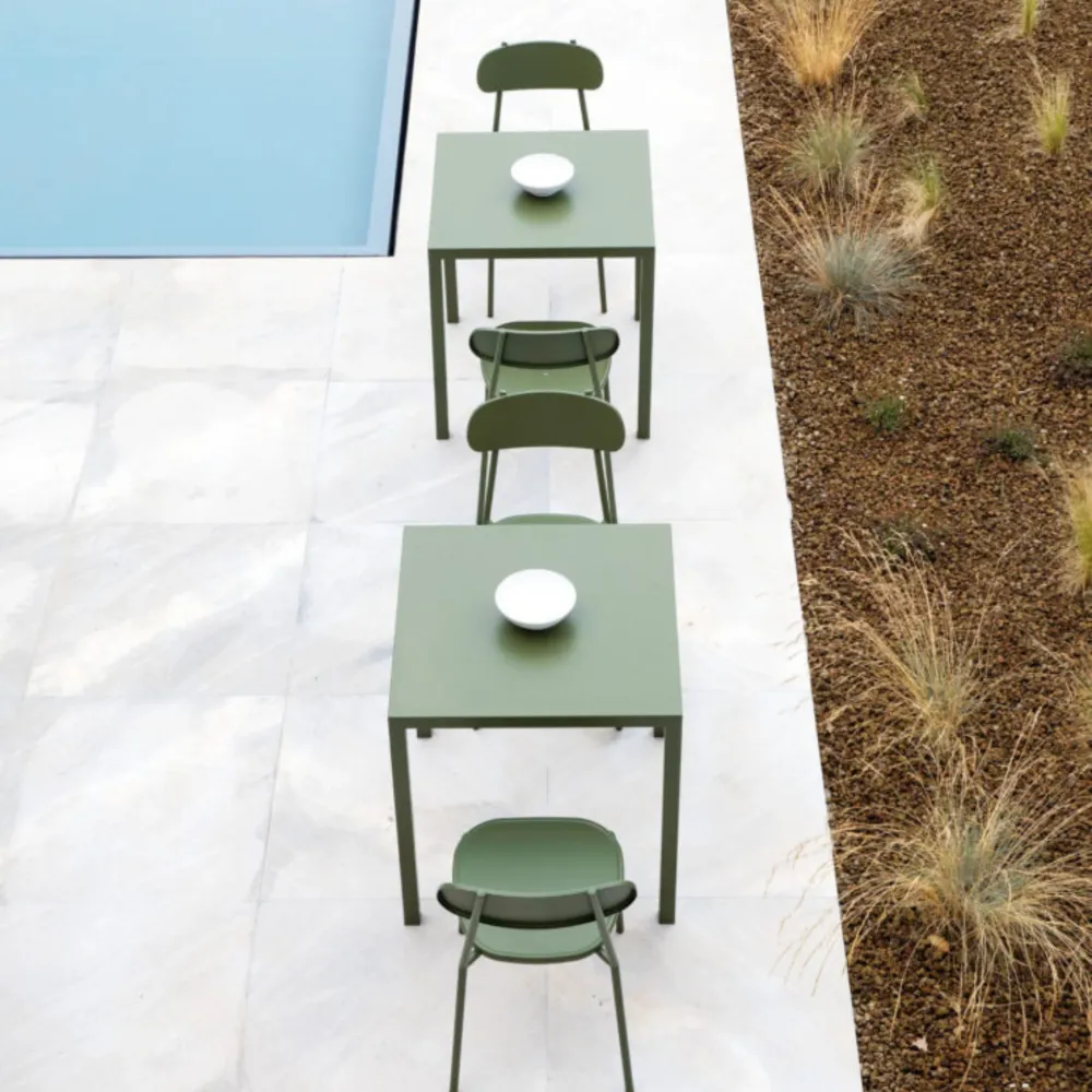 Set di sedie da giardino "Fox" impilabili metallo verniciato cm 45x53 84h