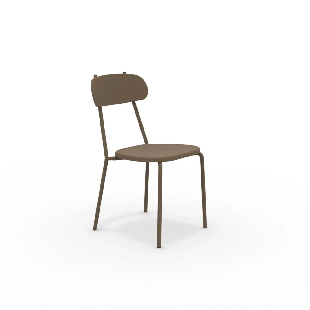 Set di sedie da giardino "Fox" impilabili metallo verniciato cm 45x53 84h