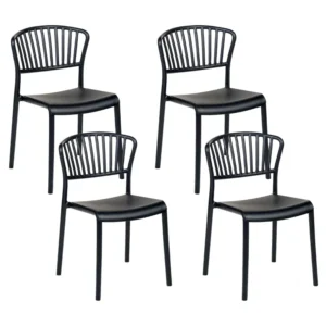 Set di 4 sedie da giardino GELA Materiale sintetico Nero