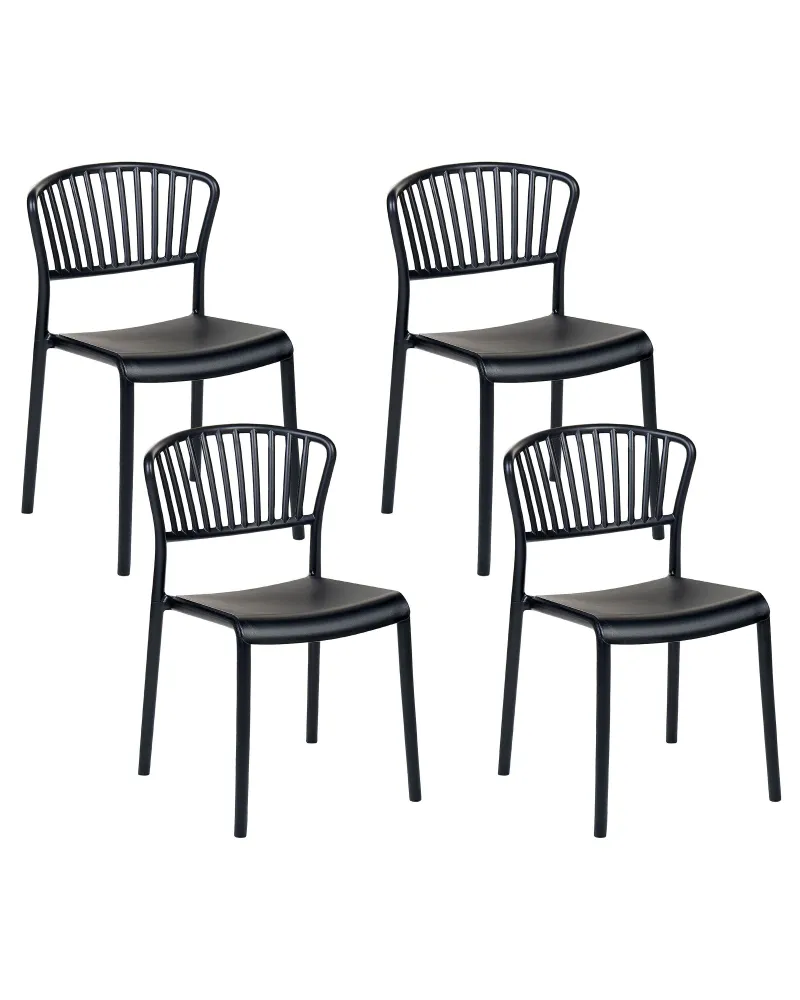 Set di 4 sedie da giardino GELA Materiale sintetico Nero