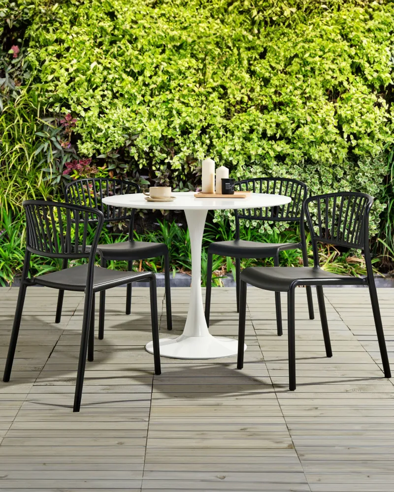 Set di 4 sedie da giardino GELA Materiale sintetico Nero