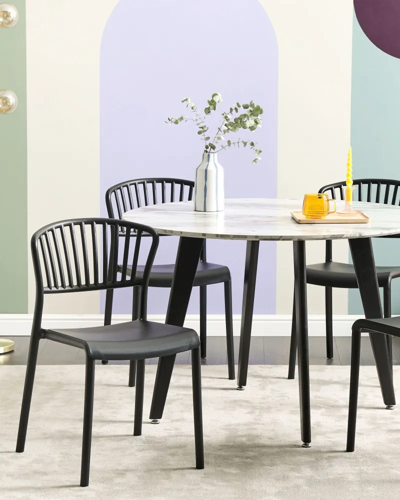 Set di 4 sedie da giardino GELA Materiale sintetico Nero