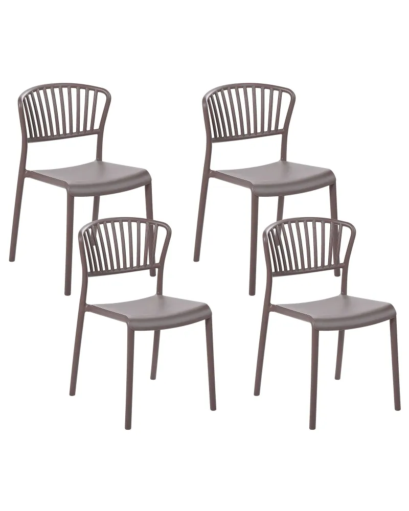 Set di 4 sedie da giardino GELA Materiale sintetico Tortora