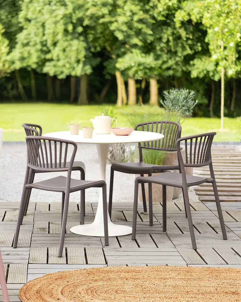 Set di 4 sedie da giardino GELA Materiale sintetico Tortora
