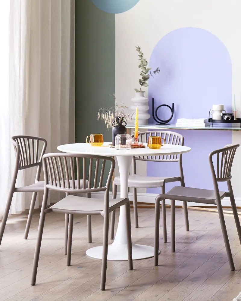 Set di 4 sedie da giardino GELA Materiale sintetico Tortora