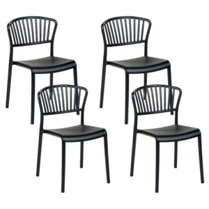 Set di 4 sedie da giardino GELA Materiale sintetico Nero