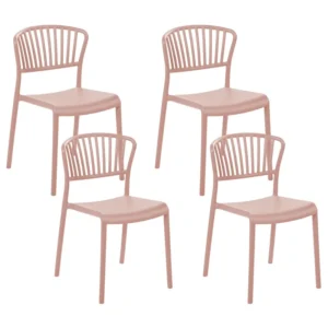 Set di 4 sedie da giardino GELA Materiale sintetico Rosa pastello