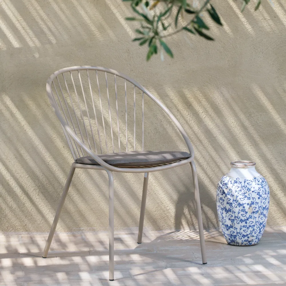 Set di sedie da giardino impilabili "Aria5" metallo zincato cm 57x58 83h